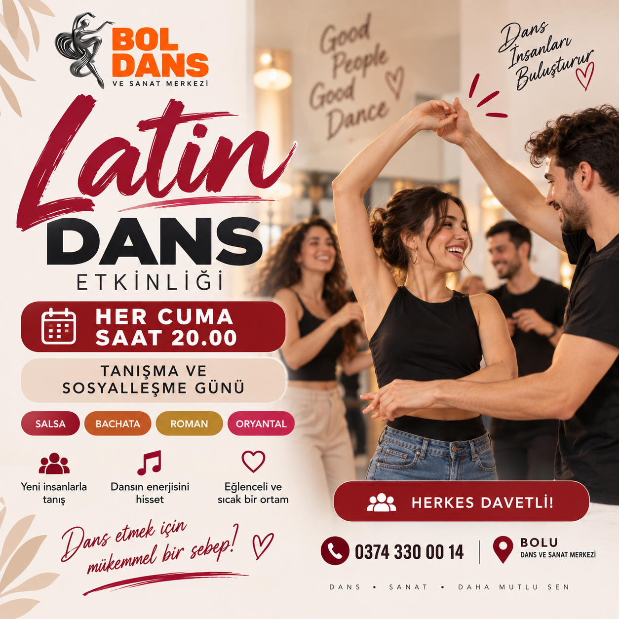 Latin Dansları Tanışma ve dans etkinliği